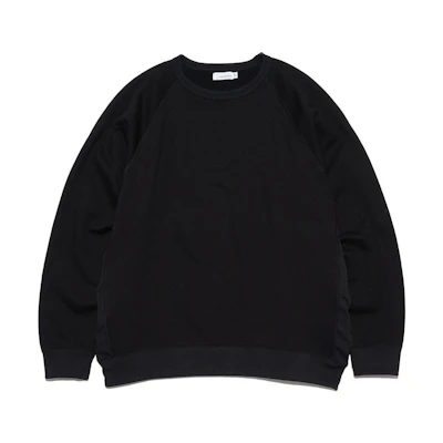 Nanamica Colorblock Crewneck Sweatshirt Unisex Black Long Sleeve Pullover Casual SUHF353-K