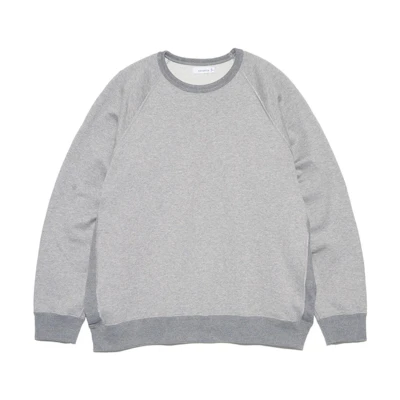Nanamica Colorblock Crewneck Sweatshirt Unisex Gray Long Sleeve Pullover Casual SUHF353-HG