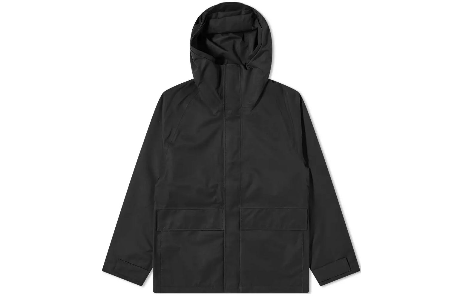 Nanamica FW22 Black Solid Zip-Up Drawstring Hoodie Jacket SUAS216E
