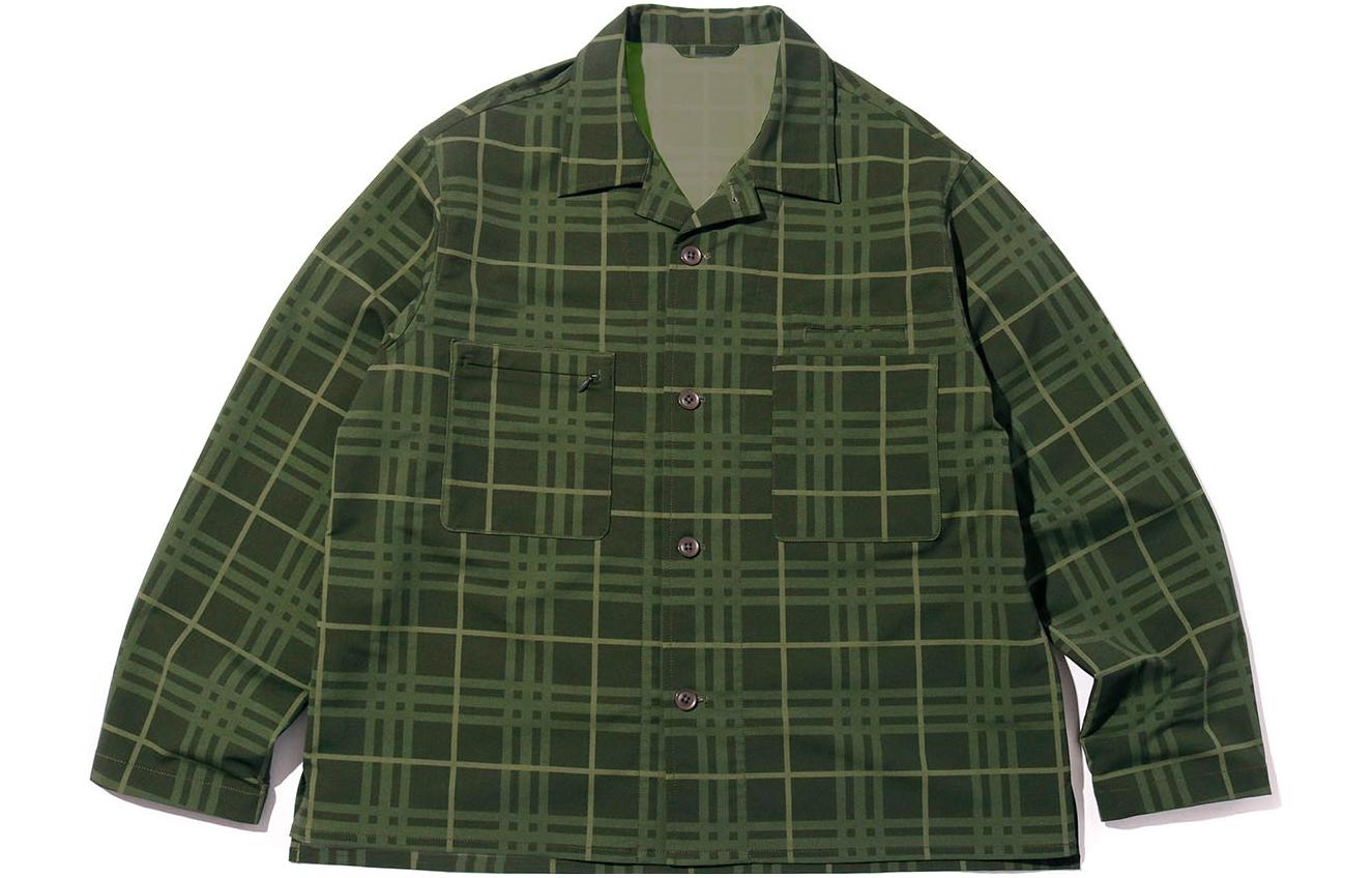 Nanamica FW22 Green Checkered Print Shirt Jacket for Men SUAF270