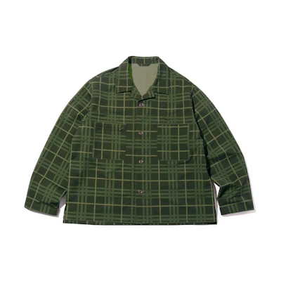 Nanamica FW22 Green Checkered Print Shirt Jacket for Men SUAF270