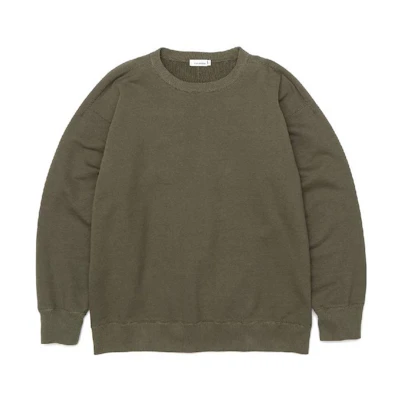 Nanamica FW22 Unisex Solid Color Crewneck Pullover Sweatshirt Long Sleeve SUHS245
