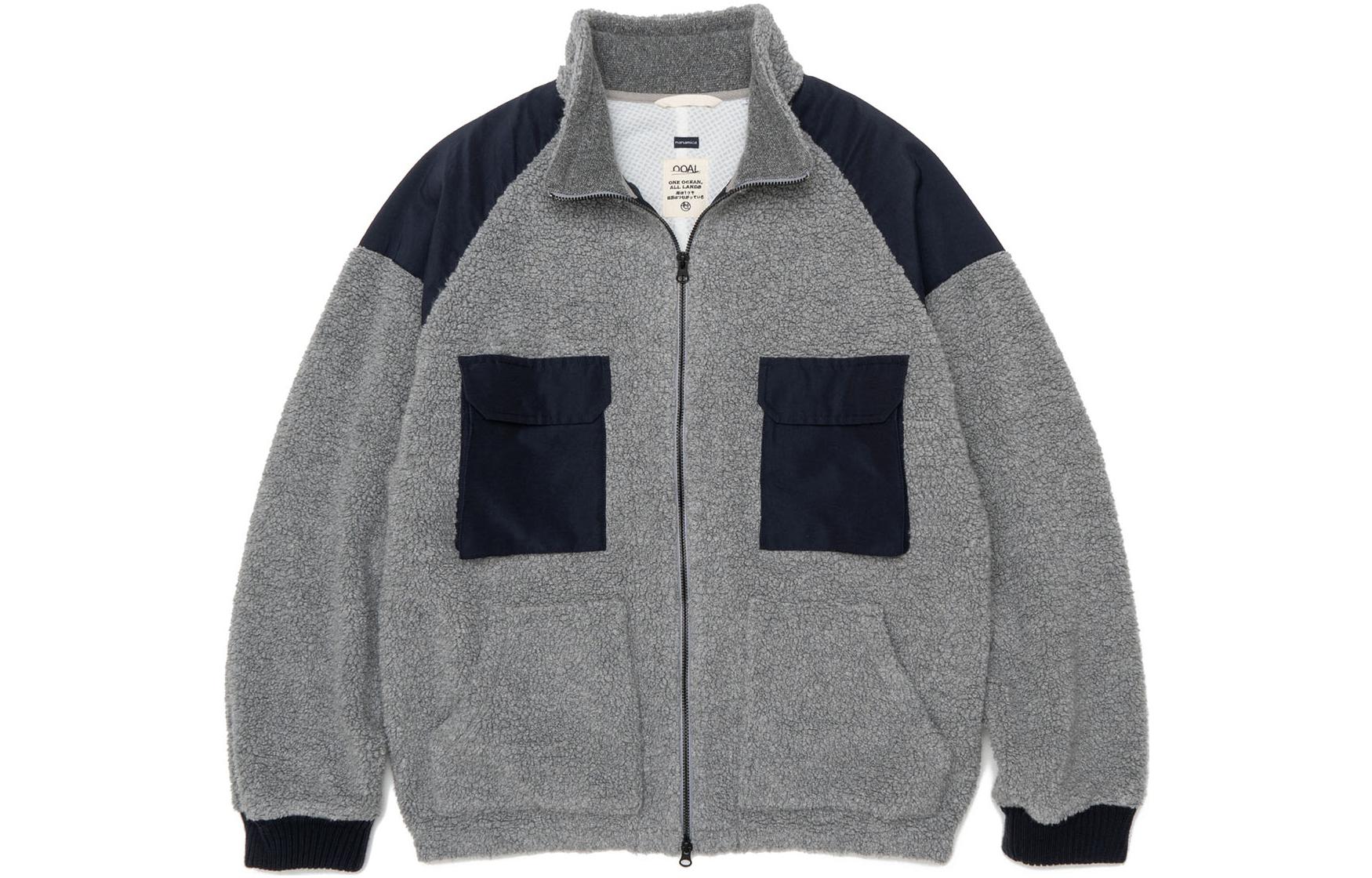 Nanamica FW22 Vintage Wool Fleece Jacket Colorblock Zip-Up Unisex Outerwear SUAF275