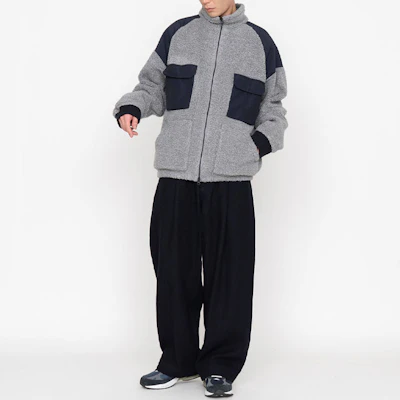 Nanamica FW22 复古羊毛抓绒拼色拉链夹克 男女同款外套 SUAF275 Shop Nanamica FW22 复古羊毛抓绒拼色拉链夹克 男女同款外套 SUAF275