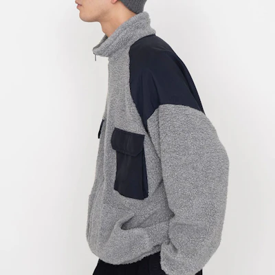 Nanamica FW22 复古羊毛抓绒拼色拉链夹克 男女同款外套 SUAF275 Details for Nanamica FW22 复古羊毛抓绒拼色拉链夹克 男女同款外套 SUAF275