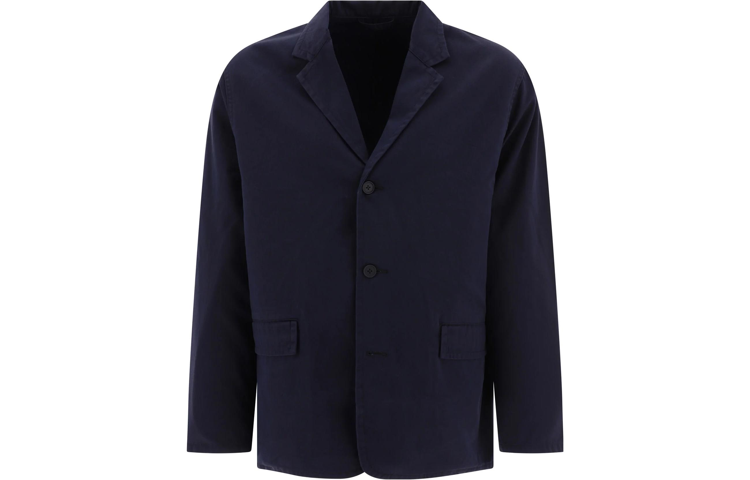 nanamica FW23 Solid V-Neck Button-Up Jacket Blue SUAS300E-NA