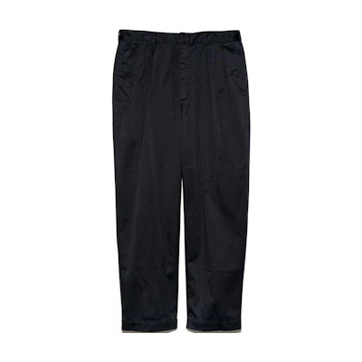 Nanamica FW24 Black Pleated Twill Side Pocket Zip Casual Pants. S24FC054-K