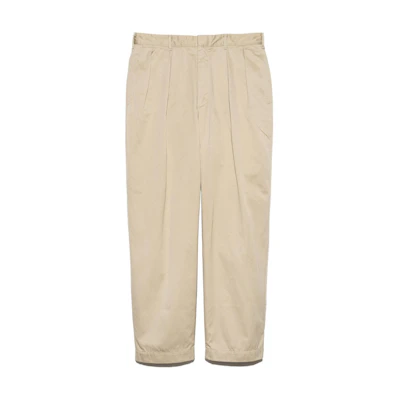 Nanamica FW24 Khaki Side Pocket Pleated Twill Zipper Casual Pants. S24FC054-KK