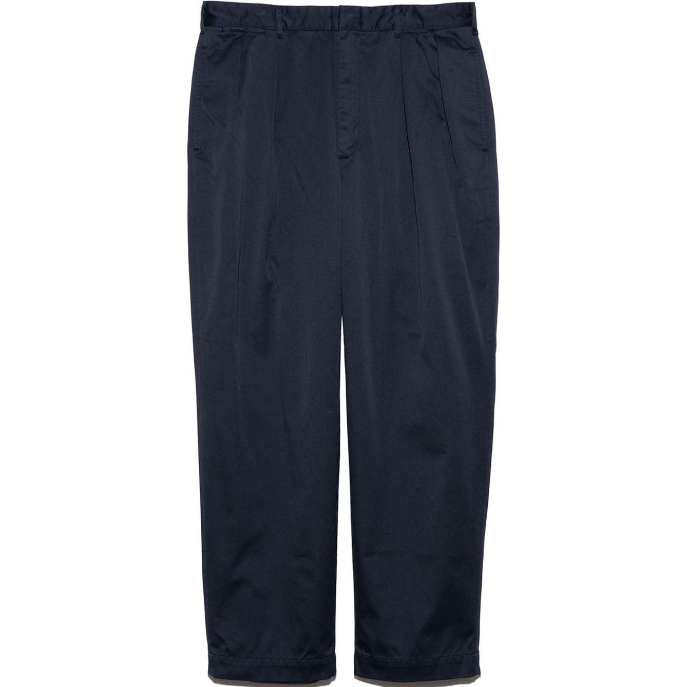 Nanamica FW24  Navy Blue Twill Wide-Leg Zip Pocket Casual Pants. S24FC054-N