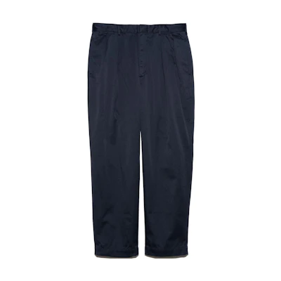 Nanamica FW24 Navy Blue Twill Wide-Leg Zip Pocket Casual Pants. S24FC054-N