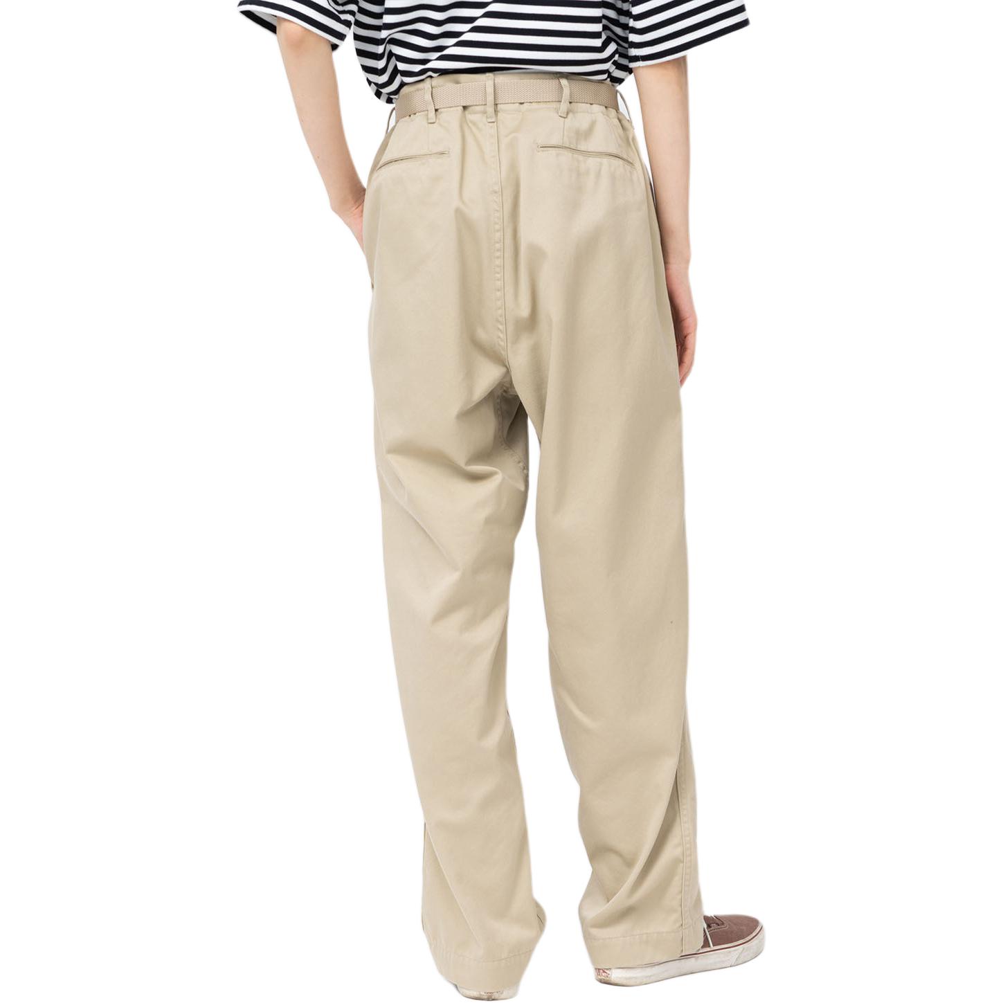 Shop Nanamica FW24 卡其色寬鬆版斜紋拉鍊休閒長褲 男女皆宜 SUCS401-KK