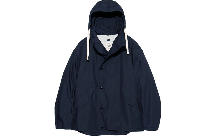 Nanamica Hooded Jacket Navy Unisex Windproof Casual Solid Pocket Jacket SUAF370-N