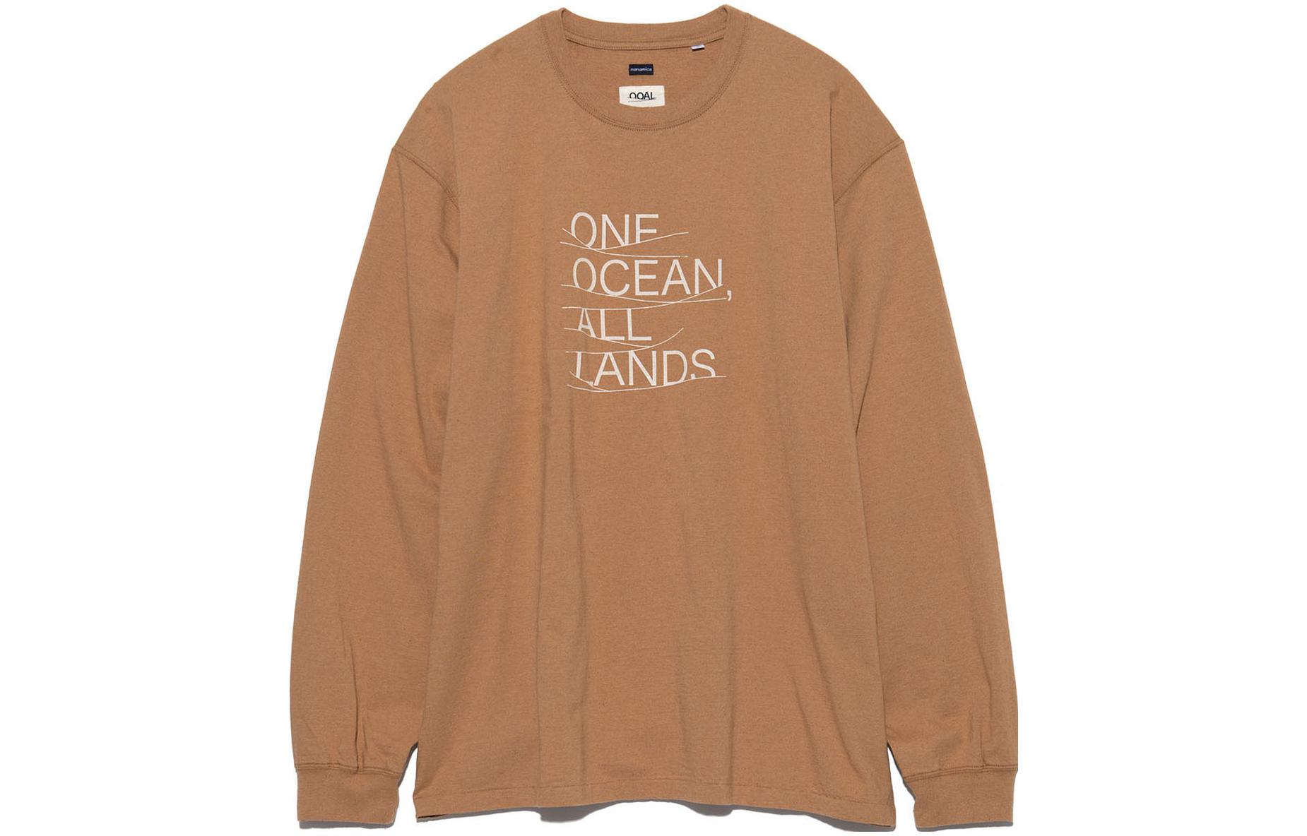 Nanamica Letter Print Sweatshirt Mocha Unisex Pullover SUHF370-MOCHA
