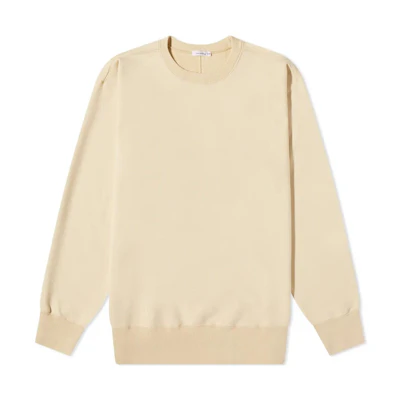 Nanamica Loose Fit Plain Crewneck Sweatshirt Light Yellow SUHF161E-EC