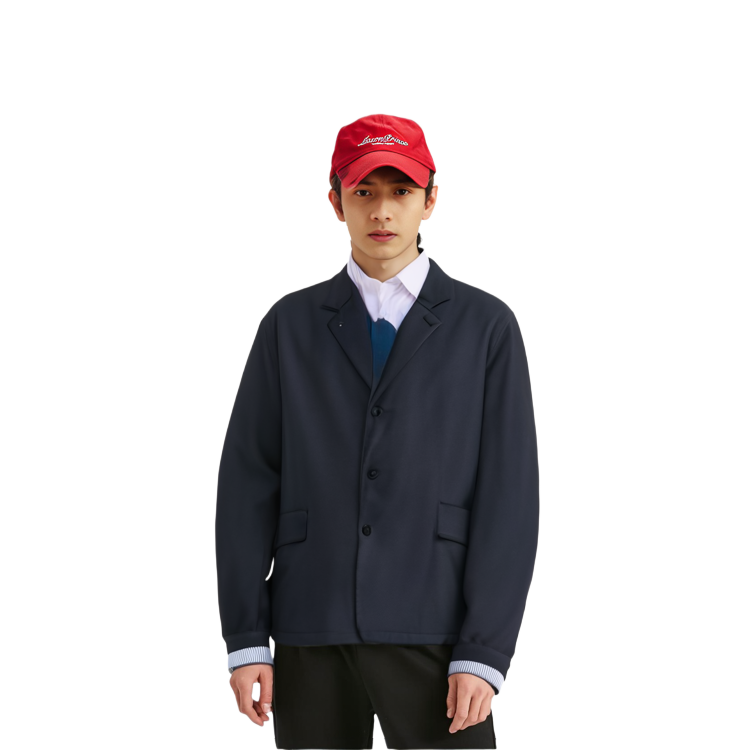 Shop Nanamica 海军蓝休闲扣式夹克 SUAF352-N