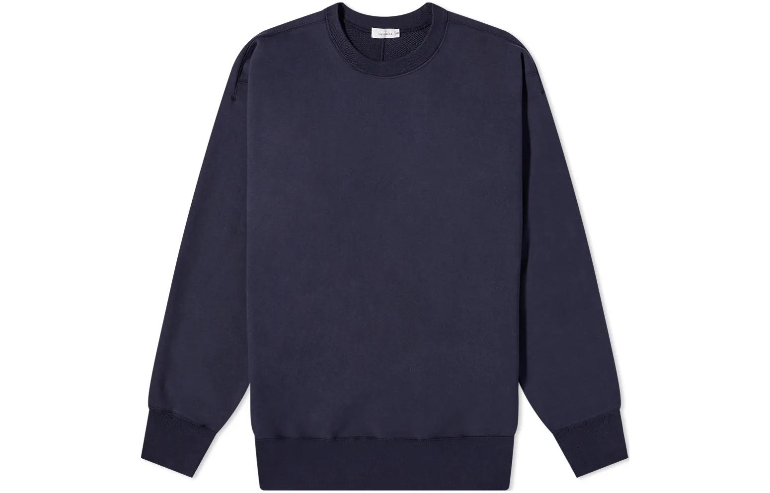 Nanamica Navy Blue Casual Loose-Fit Crewneck Sweatshirt SUHF161E-N