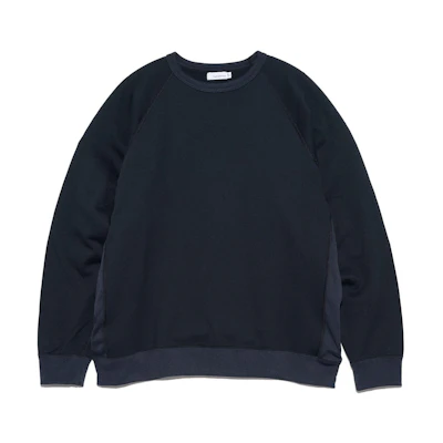 Nanamica Navy Patchwork Crewneck Sweatshirt Unisex Casual Long Sleeve Pullover SUHF353-DN