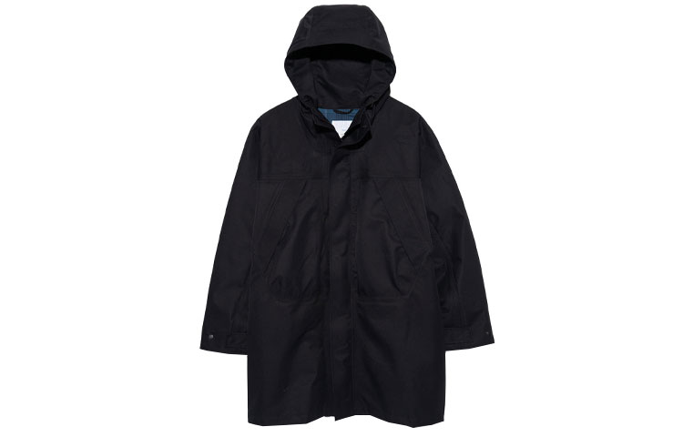 Nanamica Solid Color Hoodie Jacket with Large Pockets Black Casual Wear SUBF350-K