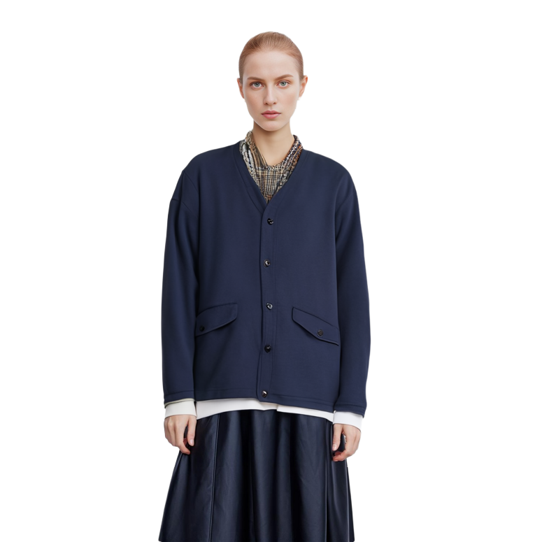 Purchase Nanamica 素色寬鬆針織毛衣 男女適用 深藍色 SUHF359-N