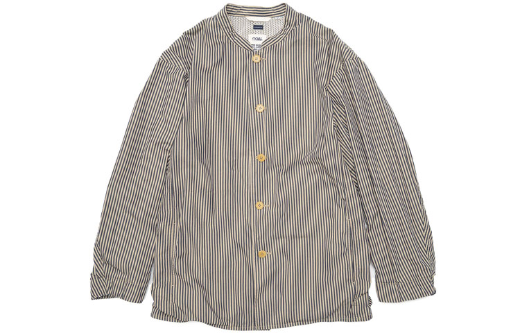 Nanamica SS22 Striped Button-Up Crew Neck Jacket Unisex Brown SUAS227