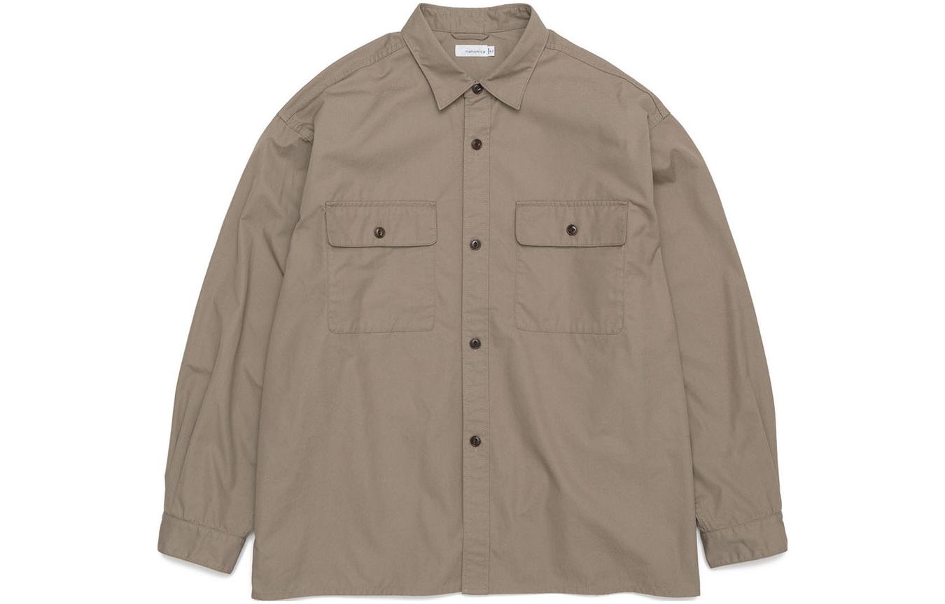 Shop nanamica SS23 單排扣胸袋純色襯衫外套 SUGS311