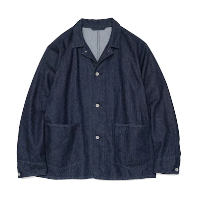 nanamica SS23 Solid Color Denim Jacket with Large Side Pockets Long Sleeve SUAS303