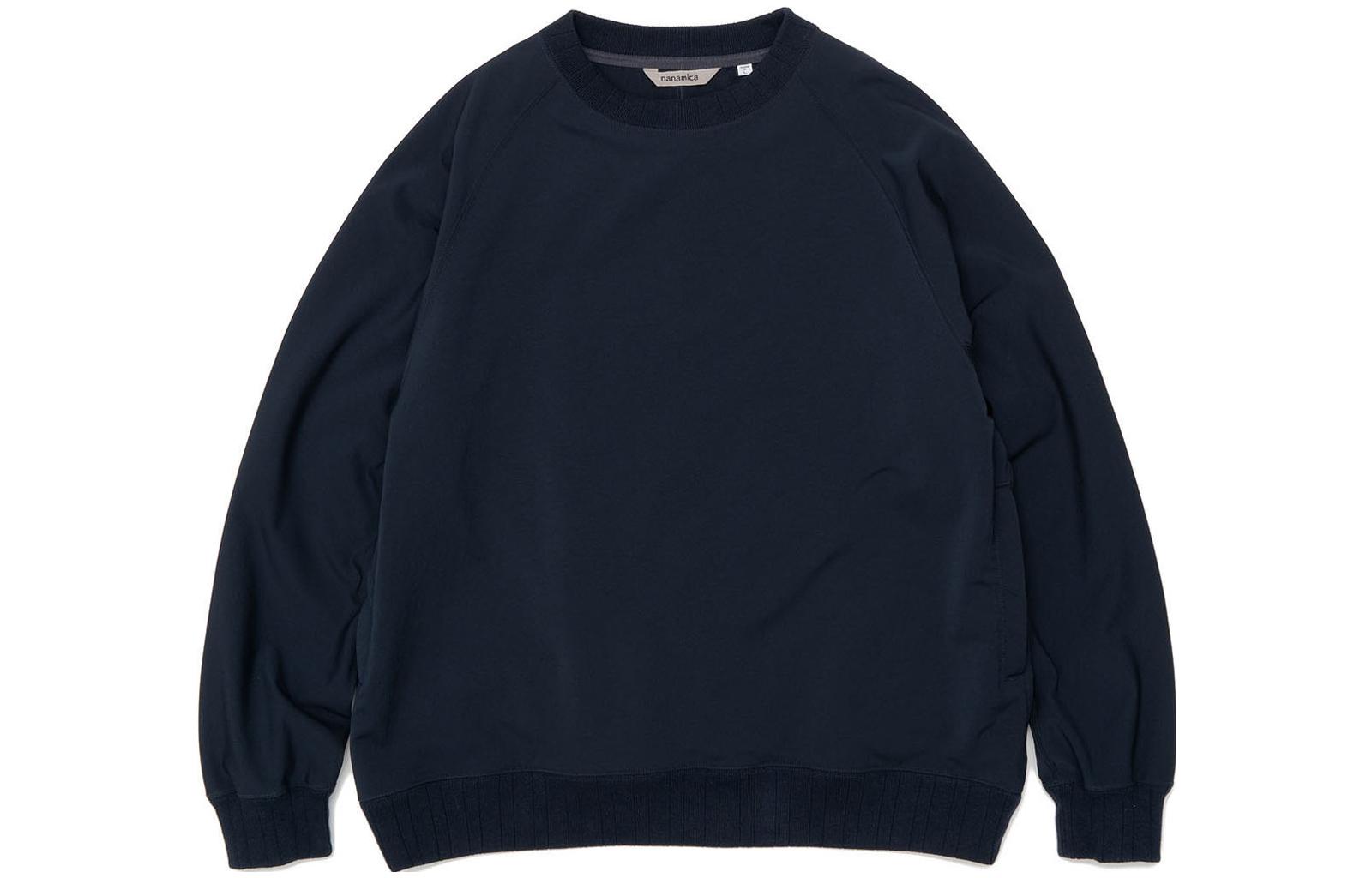 Nanamica SS23 Crew Neck Sweatshirt Unisex Relaxed Fit Long Sleeve Plain Design. SUHS314