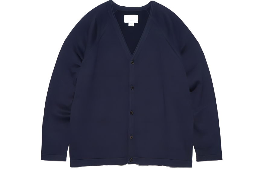 Shop Nanamica SS24 純色V領扣式長袖針織衫 SUHF350U