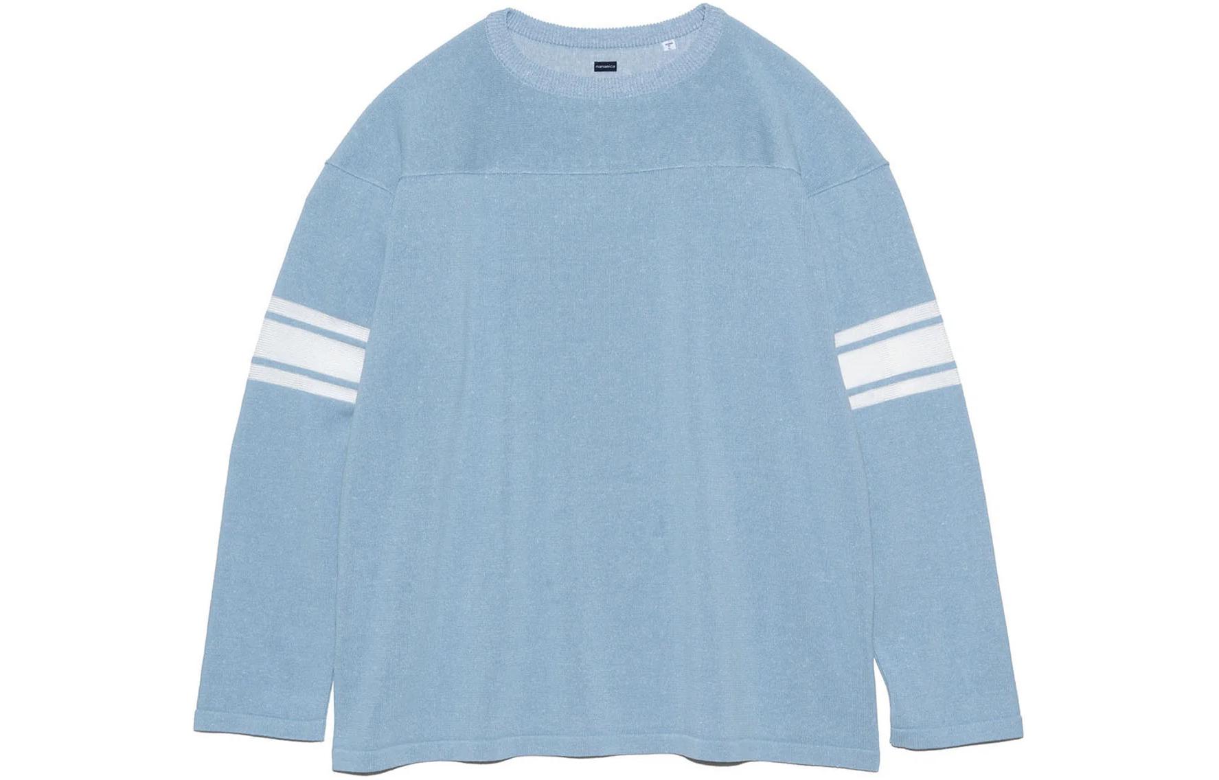 nanamica SS24  Striped Crewneck Long Sleeve Knit Sweater SUHS408U