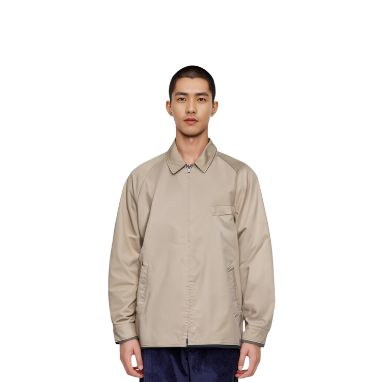 Lookbook Nanamica SS24 卡其色拉克蘭拉鍊外套 男女休閒外套. SUAS400U-KK