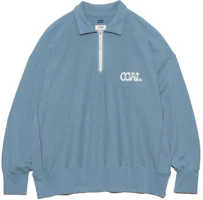 Nanamica SS24 Loose Pullover Collared Long Sleeve Sweatshirt Sax Blue Men SUHS406-SX Nanamica SS24 Loose Pullover Collared Long Sleeve Sweatshirt Sax Blue Men SUHS406-SX