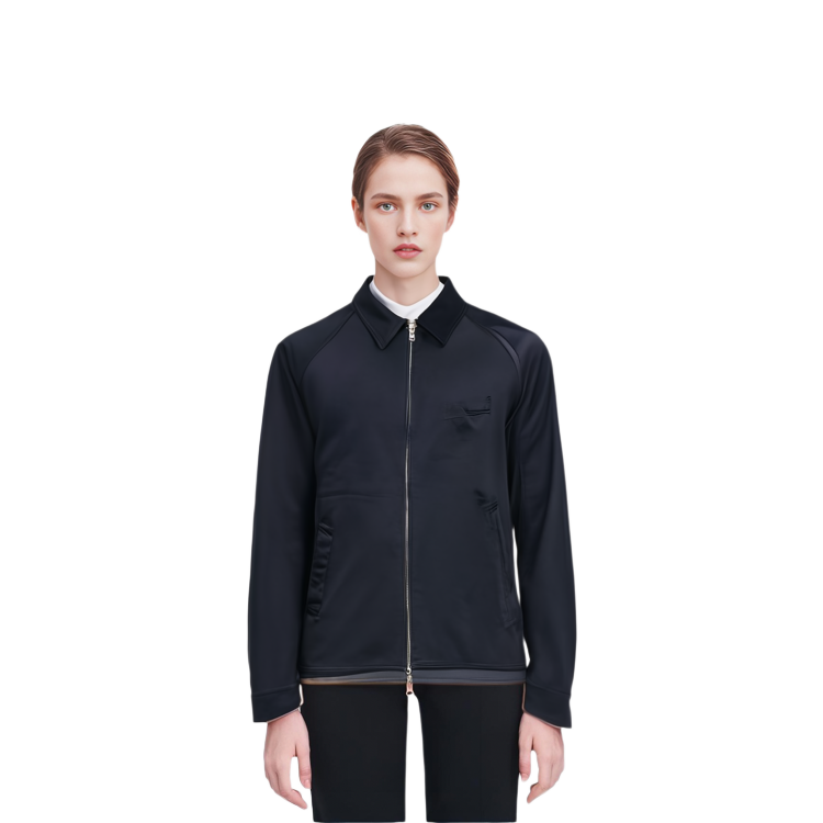 Shop Nanamica SS24 海軍藍色拉格蘭拉鍊外套 男女通用 SUAS400U-N