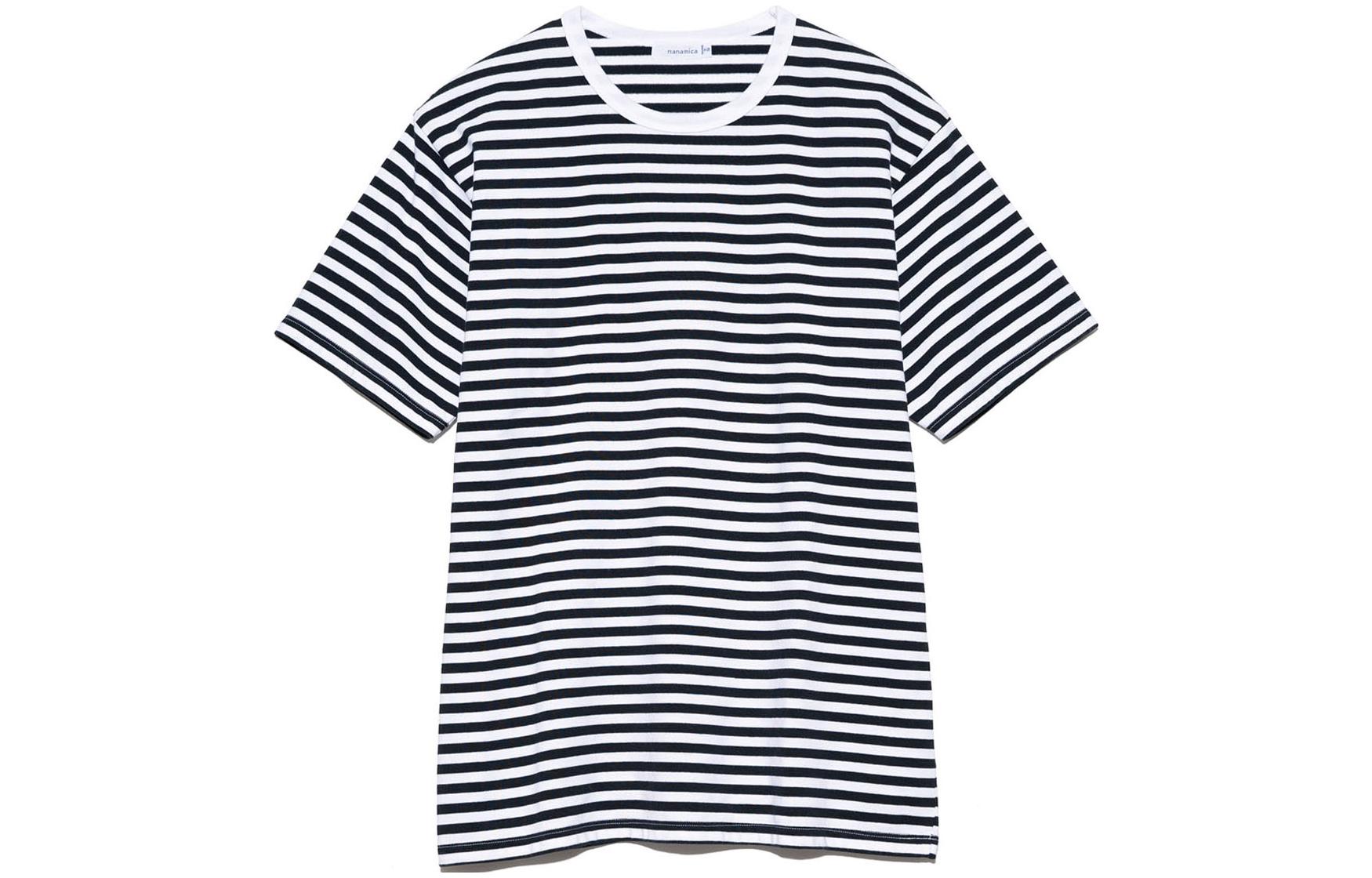 Nanamica Striped Crewneck Short Sleeve T-Shirt Unisex Black/White. SUHF376-KW