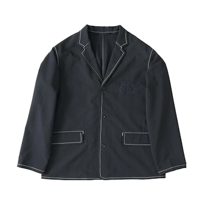 nanamica AWAKE NY Black Logo Embroidered Button-Up Jacket. SUAS205