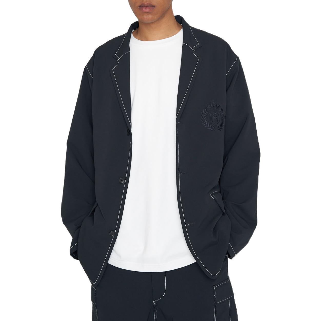 Shop nanamica x AWAKE NY 黑色刺繡標誌紐扣夾克外套 SUAS205