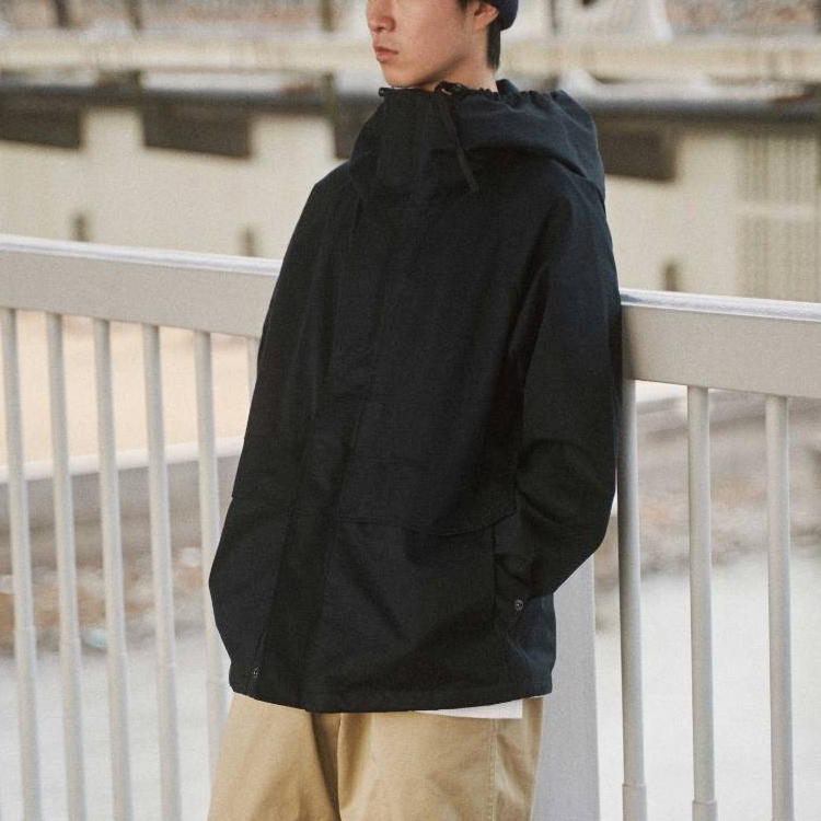 Shop nanamica x DOE SS24 男女防水連帽外套 黑色 SUAF381E