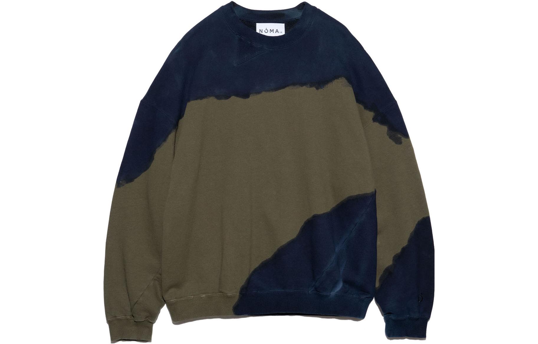 Nanamica x NOMAD TD Hand-Dyed Olive Crewneck Sweatshirt Casual Long Sleeve OBHF306