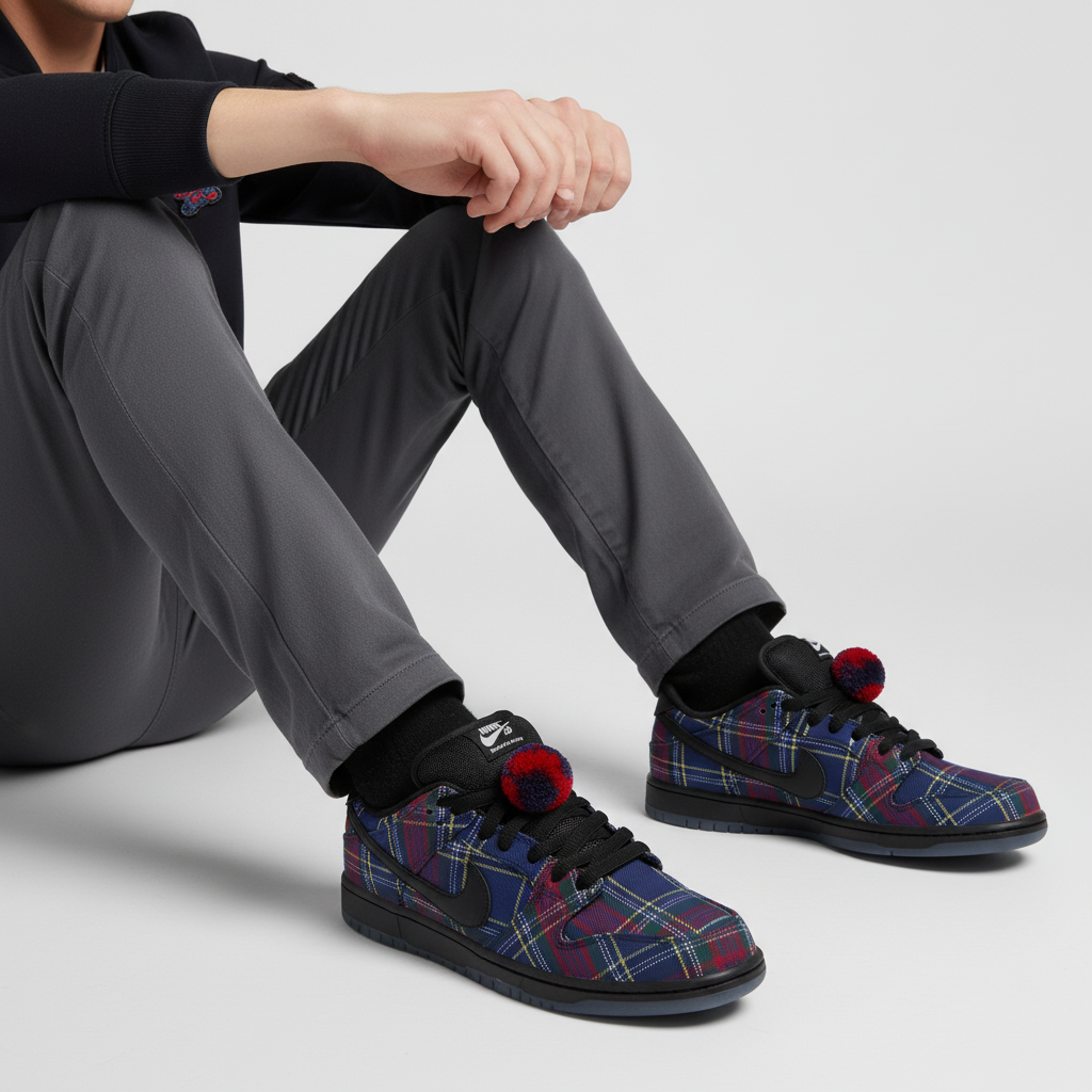 Order Nardwuar x Nike SB Dunk Low Shanter Hat ''Tam O'' Kasut Sneaker Edisi Rare II1493-600