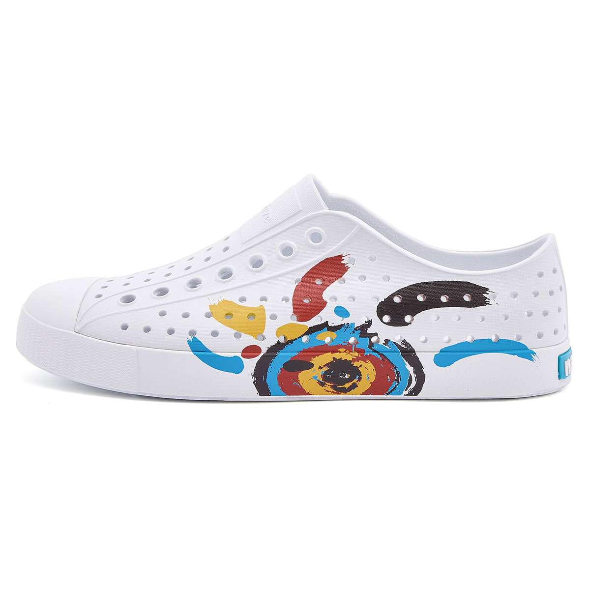 Native Shoes Jefferson Abstract Dream Series Dopamine Summer Sun Print Clogs White. 11100102-2087