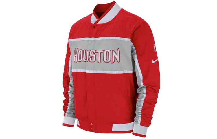 NBA Alphabet Print Casual Sports Jacket Red - Unisex Long Sleeve AR8776-657