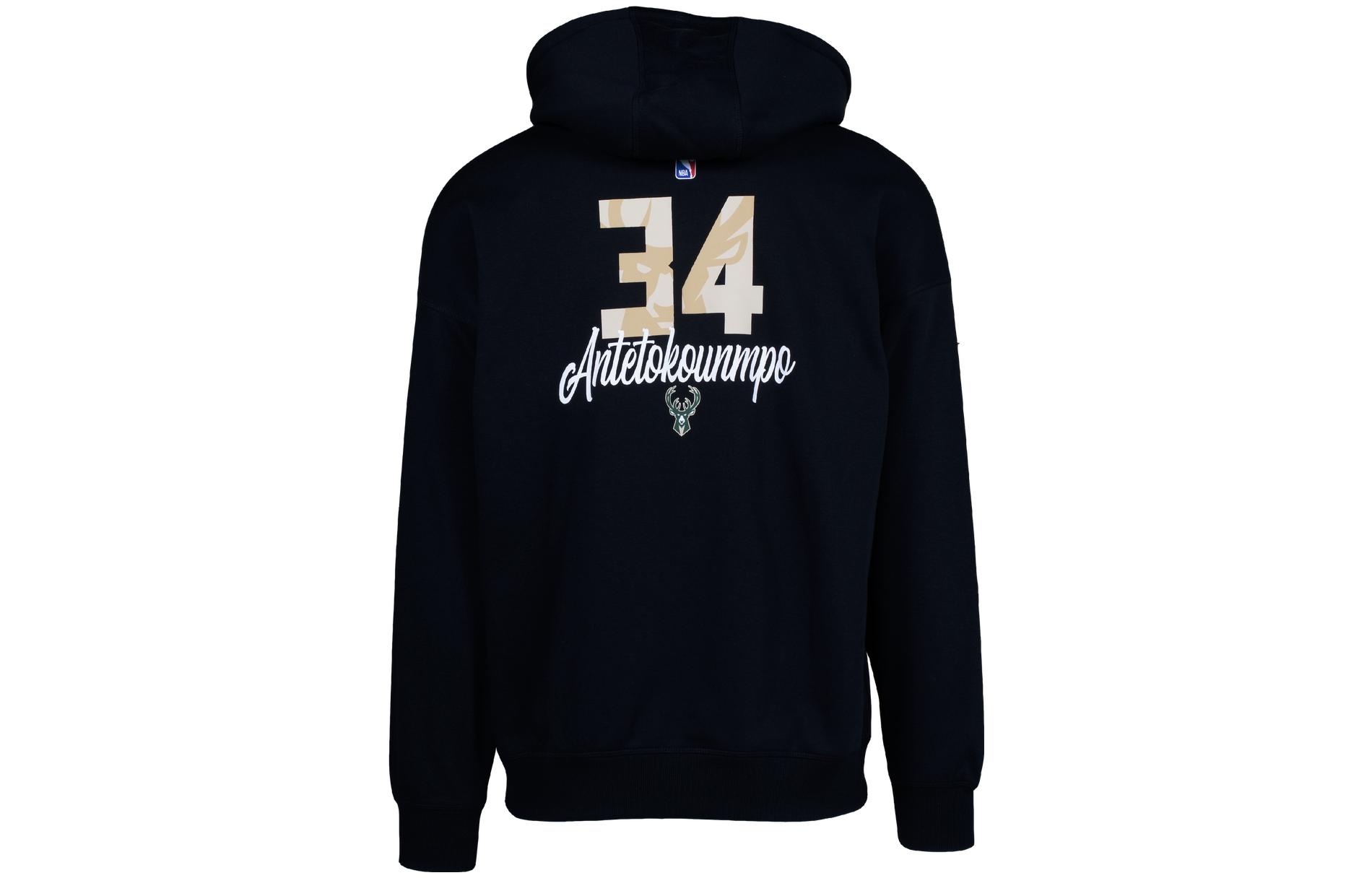 NBA Alphabet Print Pullover Hoodie Black Sweatshirt LWAPHO22HD13407MIL