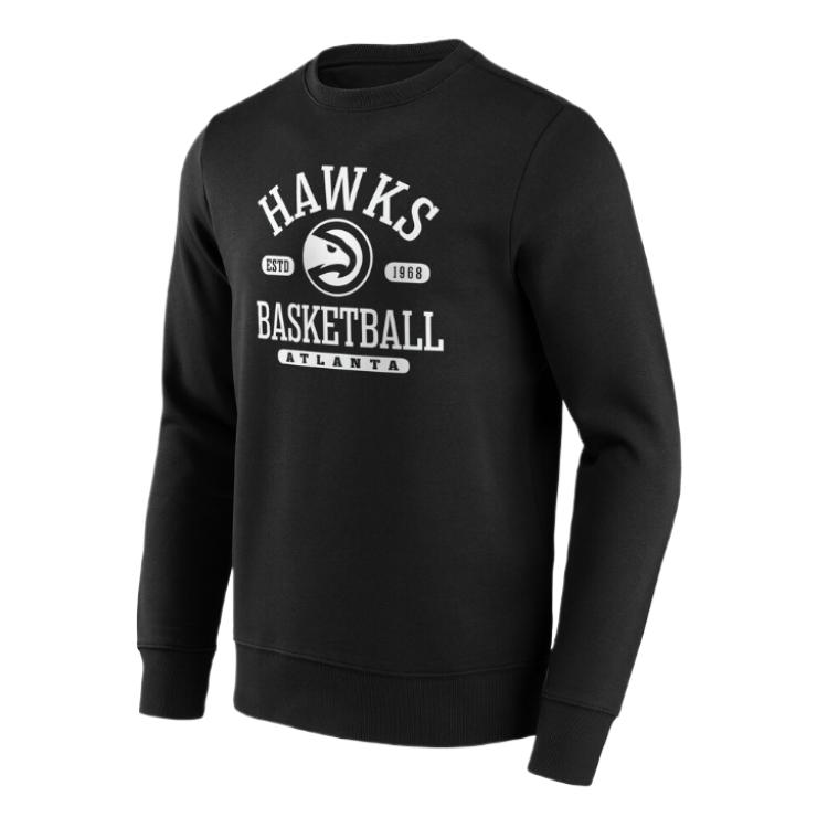 NBA AtlAnta Hawks Calling Plays Logo Crewneck Sweatshirt Black Long Sleeve 13340772