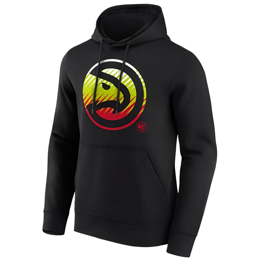 NBA AtlAnta Hawks Fade Logo Black Pullover Hoodie Casual Sportswear 12085253