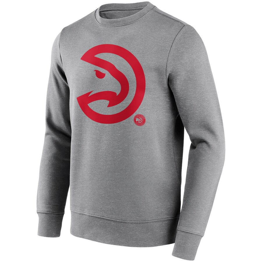 NBA AtlAnta Hawks Fanatics Logo Crewneck Sweatshirt Gray - Long Sleeve 12088725