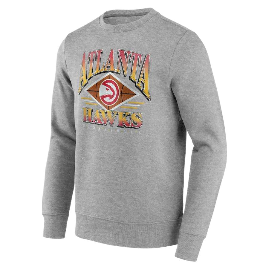 NBA AtlAnta Hawks Fanatics Power Phase Grey Crewneck Sweatshirt Casual Wear 13340764
