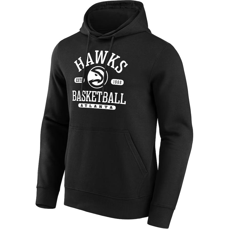 NBA AtlAnta Hawks Printed Pullover Hoodie Black Long Sleeve Sweatshirt 13341141