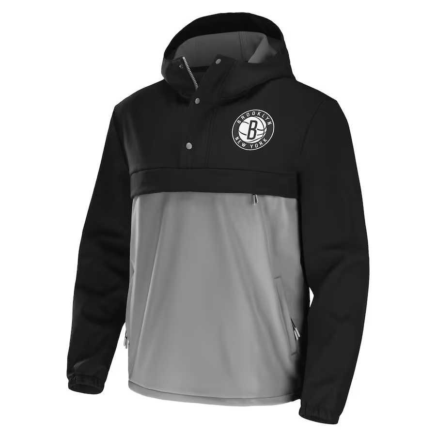 NBA Black/Gray Colorblock Hoodie Jacket - Warm & Comfortable 13300879