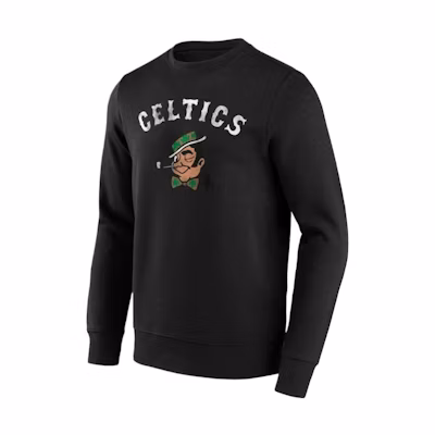 NBA Boston Celtics Fanatics Logo Print Crewneck Black Sweatshirt - Casual Wear 12089272