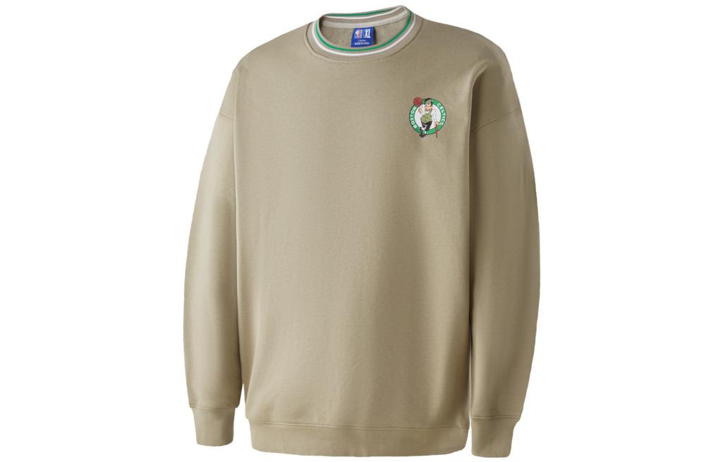 NBA Boston Celtics Letter Print Crewneck Sweatshirt Khaki Green () APCRE00078BOS27