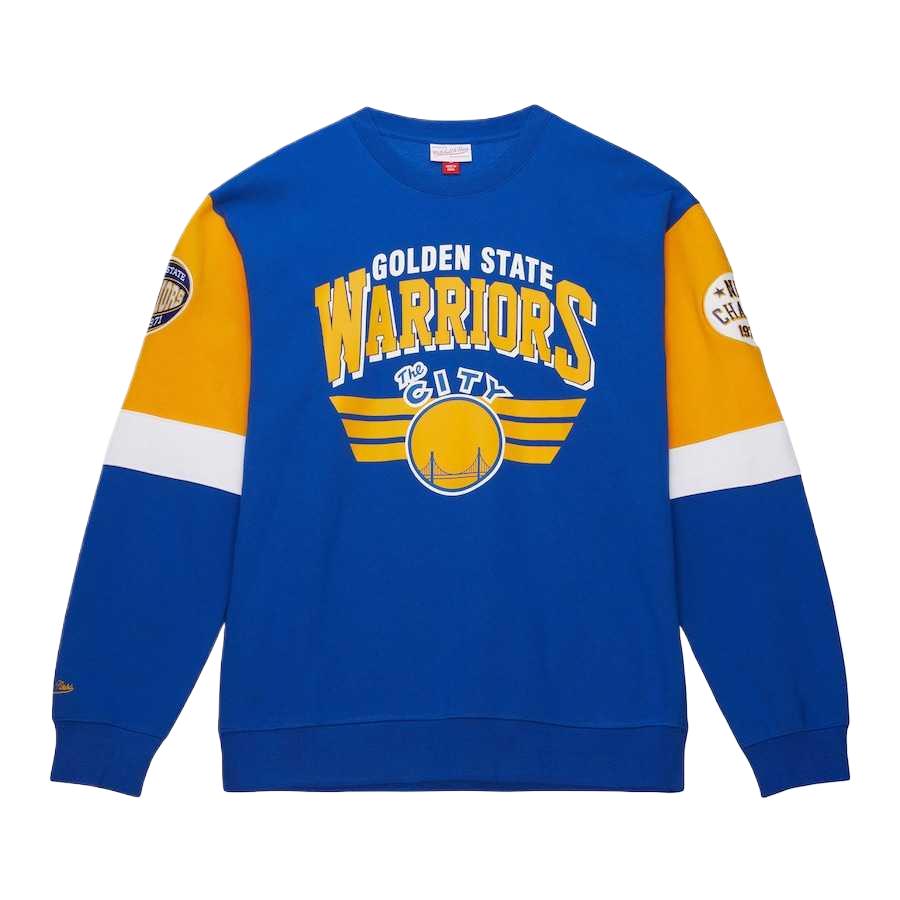 NBA Boston Celtics Mitchell & Ness Colorblock Logo Crewneck Sweatshirt Blue () 200363251